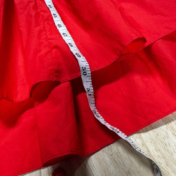 Cara Cara Smocked Midi Dress Red Women's Size Medium 100% Cotton NWOT FLAW - Picture 9 of 9
